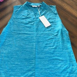 Lady Hagen Mock Neck Sleeveless Polo